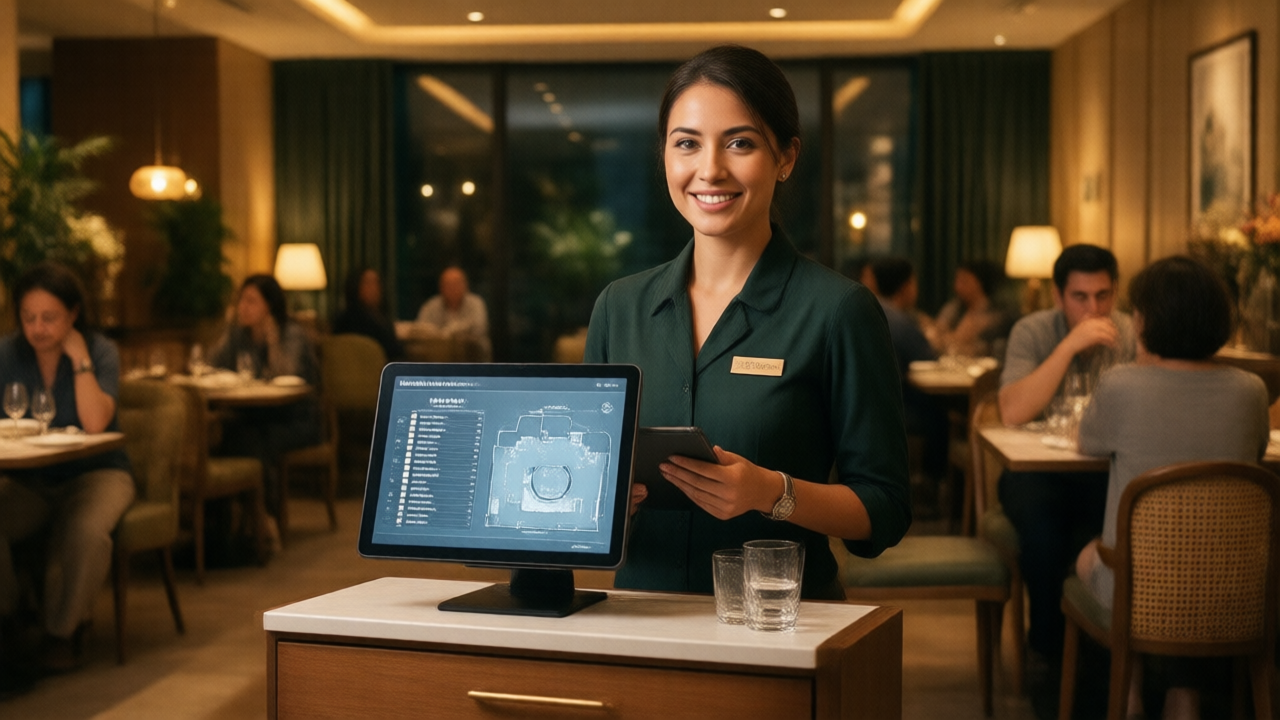 Walk-in management technology on a restaurant host stand tablet — RestaurantsTables